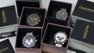 ***TO BE SOLD WITHOUT RESERVE*** JOB LOT OF 4 CALIFORNIA WATCH CO. WATCHES W/BOXES. SOLD AS SEEN.