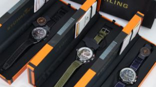 ***TO BE SOLD WITHOUT RESERVE*** JOB LOT OF 3 STURHLING WATCHES W/BOXES. SOLD AS SEEN.
