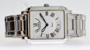 RAYMOND WEIL GENEVE SAXO REF 9110, approx 30mm silver dial, Roman Numeral hour markers, date