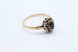 9ct Gold Diamond & Sapphire Cluster Ring (1.7g)