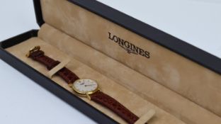 ***TO BE SOLD WITHOUT RESERVE***LADIES LONGINES W/BOX, approx 23mm dial, baton hour markers,