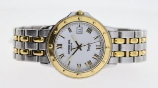 RAYMOND WEIL GENEVE TANGO REF 5560, approx 35mm white dial, Roman Numeral hour markers, date
