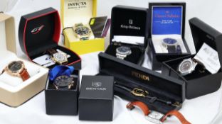 ***TO BE SOLD WITHOUT RESERVE*** JOB LOT OF 8 WATCHES W/BOXES INCLUDING GIANNI SABATINI, KRUG-BAUMEN