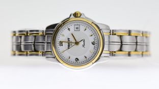 LADIES TISSOT SEASTAR REF A635/735K, approx 22mm white dial with Arabic hour markers, date