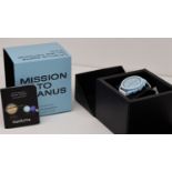 OMEGA MOONSWATCH SPEEDMASTER MISSION TO URANUS WITH BOX, tiffany blue case, white detail and strap