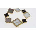 VAN CLEEF & ARPLES ALHAMBRA 18CT BRACELET WATCH REFERENCE 136674, mother of pearl dial, 26mm