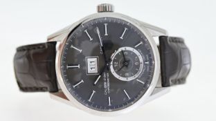 TAG HEUER CARRERA CALIBRE 8 CHRONOMETER REF WAR5012, approx 40mm grey dial with baton hour