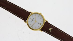 MAURICE LACROIX QUARTZ REF 82126, approx 24mm white dial with baton hour markers, date aperture at 6