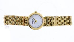 RAYMOND WEIL GENEVE REF 5888, approx 22mm mother of pearl dial, jewel effect hour markers, gold