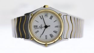 EBEL WAVE REF 4616, approx 24mm white dial with Roman Numeral hour markers, date aperture at 3 o'