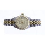 ROLEX OYSTER PERPETUAL DATEJUST REFERENCE 6827, champagne dial, baton hourmarkers, fluted bezel,