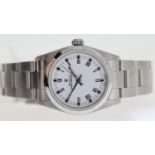 ROLEX OYSTER PERPETUAL REFERENCE 77080 CIRCA 2003, circular white dial with roman numeral hour