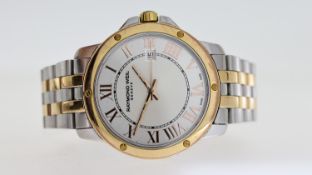 RAYMOND WEIL GENEVE REF 5591, approx 38mm patterned silver dial with Roman Numeral hour markers,