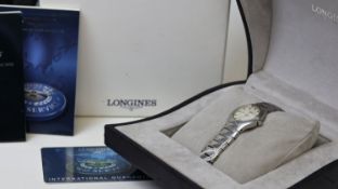 LADIES LONGINES QUARTZ WRISTWATCH REFERENCE L3.117.4 BOX AND PAPERS 2002