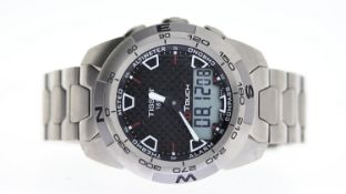 TISSOT T-TOUCH EXPERT TITANIUM REF T013420A, approx 43mm patterned dial with baton hour markers,