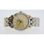 LADIES CHAUMET PARIS OR-ACIER REF 225847, approx 30mm champagne dial with line hour markers, date