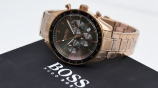 BOSS BY HUGO BOSS CHRONOGRAPH REF HB.330.1.96.3094 W/BOX, approx 44mm grey dial with baton hour