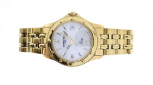 RAYMOND WEIL GENEVE TANGO REF 5590, approx 37mm mother of pearl dial, dauphine hour markers, date