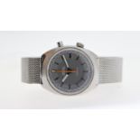 VINTAGE OMEGA CHRONOSTOP REFERENCE 145.009, grey dial with polished baton hourmarkers, orange centre