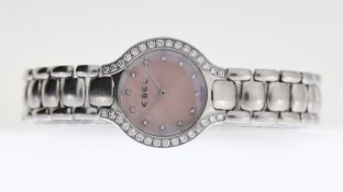 LADIES EBEL BELUGA REF A113627, approx 24mm mother of pearl dial with round jewel hour markers,