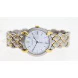 LADIES CHAUMET PARIS OR-ACIER REF 221736, approx 30mm mother of pearl dial with line hour markers,