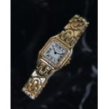 18CT LADIES CARTIER PANTHERE DIAMOND BEZEL REFERENCE 12802