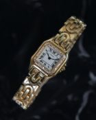 18CT LADIES CARTIER PANTHERE DIAMOND BEZEL REFERENCE 12802