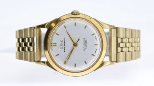 ORIS ANTI-SHOCK MANUAL WIND, approx 32mm champagne dial with dauphine hour markers, gold plated
