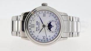 BLANCPAIN AUTOMATIC CALENDAR MOONPHASE, mother of pearl diamond set dial, subsidairy seconds dial