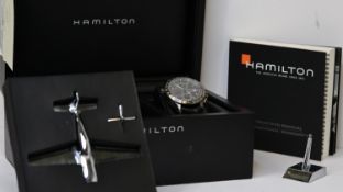 HAMILTON GMT X LANDING AUTOMATIC CHRONOGRAPH REF H777860 W/BOX, approx 44mm two-tone dial