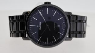 RADO DIAMASTER AUTOMATIC REF 629.0073.3, approx 40mm black dial with dauphine hour markers, date