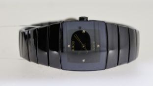 RADO DIASTAR JUBILE REF 318.0726.3, approx 22mm black dial with jewel hour markers, stainless
