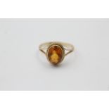 9ct gold citrine single stone ring (2.5g)