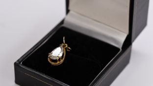 1.97ct Pear Cut Diamond Pendent, mounted in 9ct yellow gold, estimated L-M colour, estimated VS