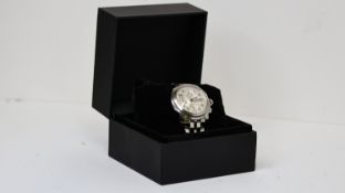 BAUME & MERCIER CAPELAND AUTOMATIC CHRONOGRAPH REF MV045216 W/BOX, approx 36mm silver dial with