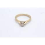 9ct gold round brilliant cut diamond single stone ring (2.5g)