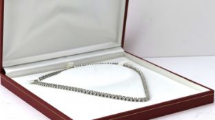 Fine 18ct gold designer KOJIS diamond necklace. Set in white gold with an estimated 8 carats of diam