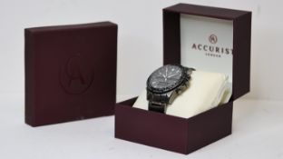 ACCURIST WORLD TIMER CHRONOGRAPH REF 7102 W/BOX, approx 44mm dark grey dial with analog subdials and