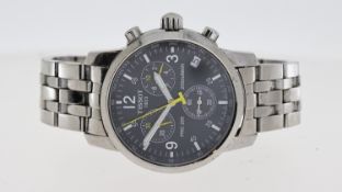 TISSOT PRC200 CHRONOGRAPH REF T461, approx 38mm black dial with baton hour markers, three subsidiary