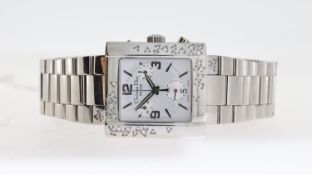 CHRISTIAN DIOR RIVA CHRONOGRAPH REFERENCE D81-101, square silver dial with baton and arabic
