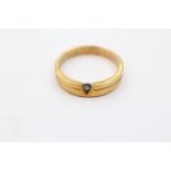 9ct gold blue diamond single stone ring (2.4g)