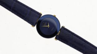 RAYMOND WEIL OTHELLO REF 127-2, approx 23mm two-tone blue dial, gold plated case and crown, later