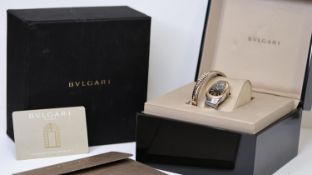 BULGARI SERPENTI DRESS WATCH REFERENCE SP35SPG WITH BOX & PAPERS, black dial, cabochon set crown,