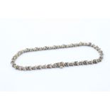 9ct gold diamond & sapphire fancy link bracelet (6.6g)