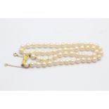 9ct gold clasp cultured pearl single strand necklace (21.4g)
