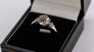 2.30ct Old Cut Diamond Solitaire Ring, Old Cut Diamond, claw set, estimated weight 2.30ct, estimated