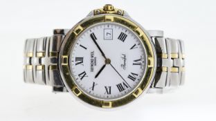RAYMOND WEIL PARSIFAL REF 9550, approx 36mm white dial with Roman Numeral hour markers, date