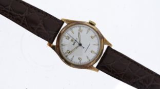 VINTAGE OMEGA 9CT DENNISON CASE, cream dial with dot and Arabic numerals,, 33mm 9ct dennison case,