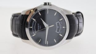 TISSOT COUTOURIER AUTOMATIC REF T035407A, approx 40mm black dial with baton hour markers, day