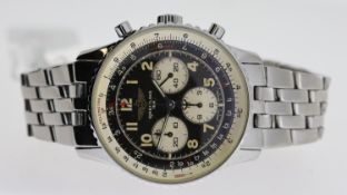 BREITLING NAVITIMER 92 CHRONOGRAPH REF A30022 W/BOX, approx 37mm two-tone dial with Arabic hour